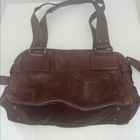 Vintage Y2K B. Makowsky Purse Leather Slouchy Tote Bag - Picture 4 of 10